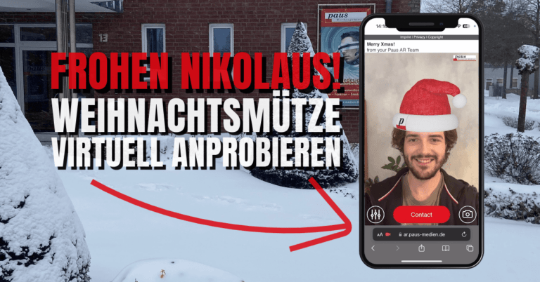 Schönen Nikolaustag! Weihnachtsmütze mit Virtual Try-On virtuell anprobieren