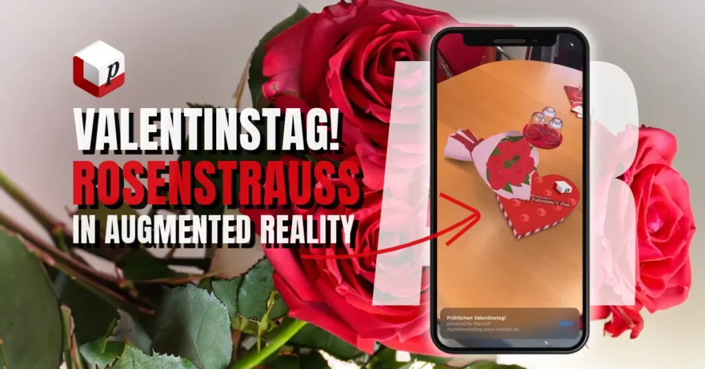 Valentinstag Rosenstrauß in Augmented Reality (AR)